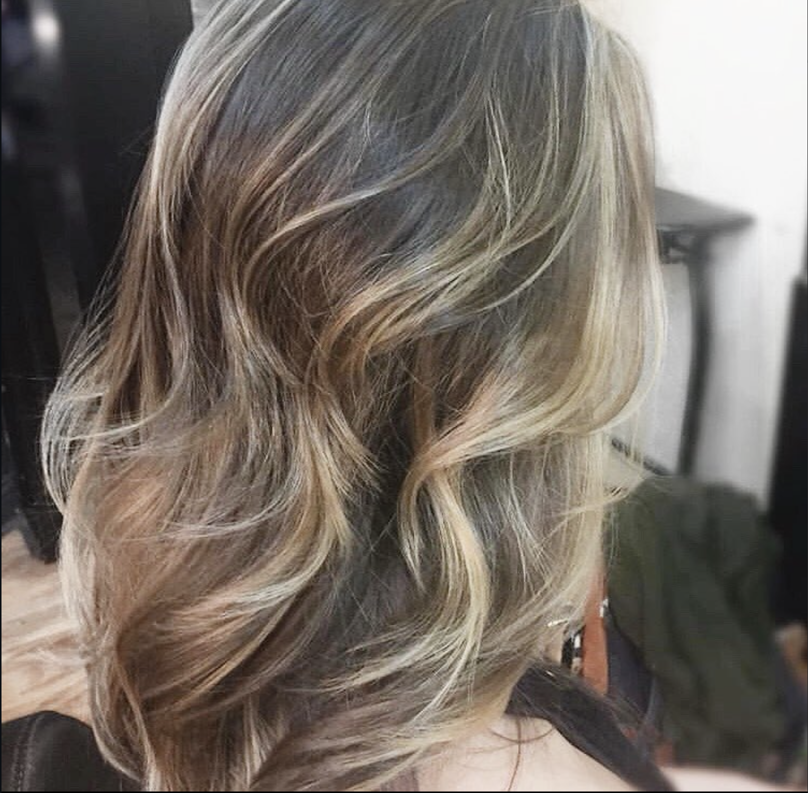 Ash blonde balayage hair color